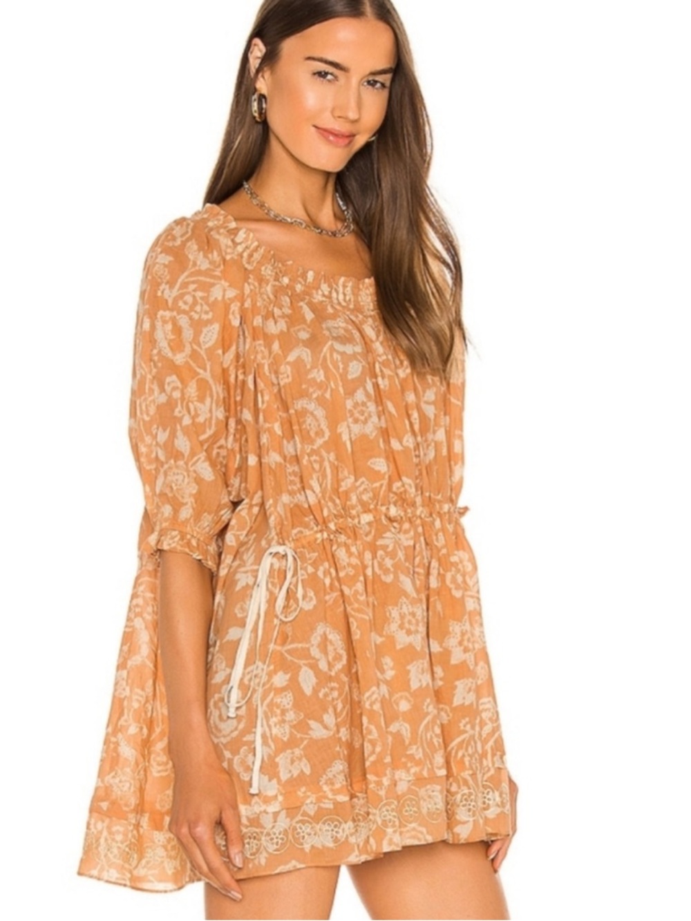 Free People Nora Nightie Floral Embroidered Mini Dress Small NWT